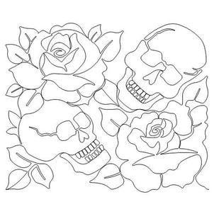 Skulls and Roses Long Arm Quilting Pattern